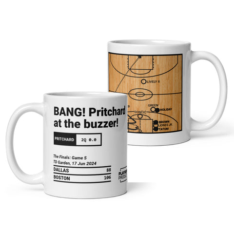 Boston Celtics Greatest Plays Mug: BANG! Pritchard at the buzzer! (2024)