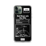 Greatest Pistons Plays iPhone Case: Bad Boys win the title (1989)