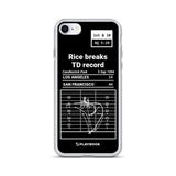 Greatest 49ers Plays iPhone Case: Rice breaks TD record (1994)