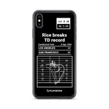 Greatest 49ers Plays iPhone Case: Rice breaks TD record (1994)