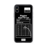 Greatest Commanders Plays iPhone Case: Riggins 43yd TD run (1983)